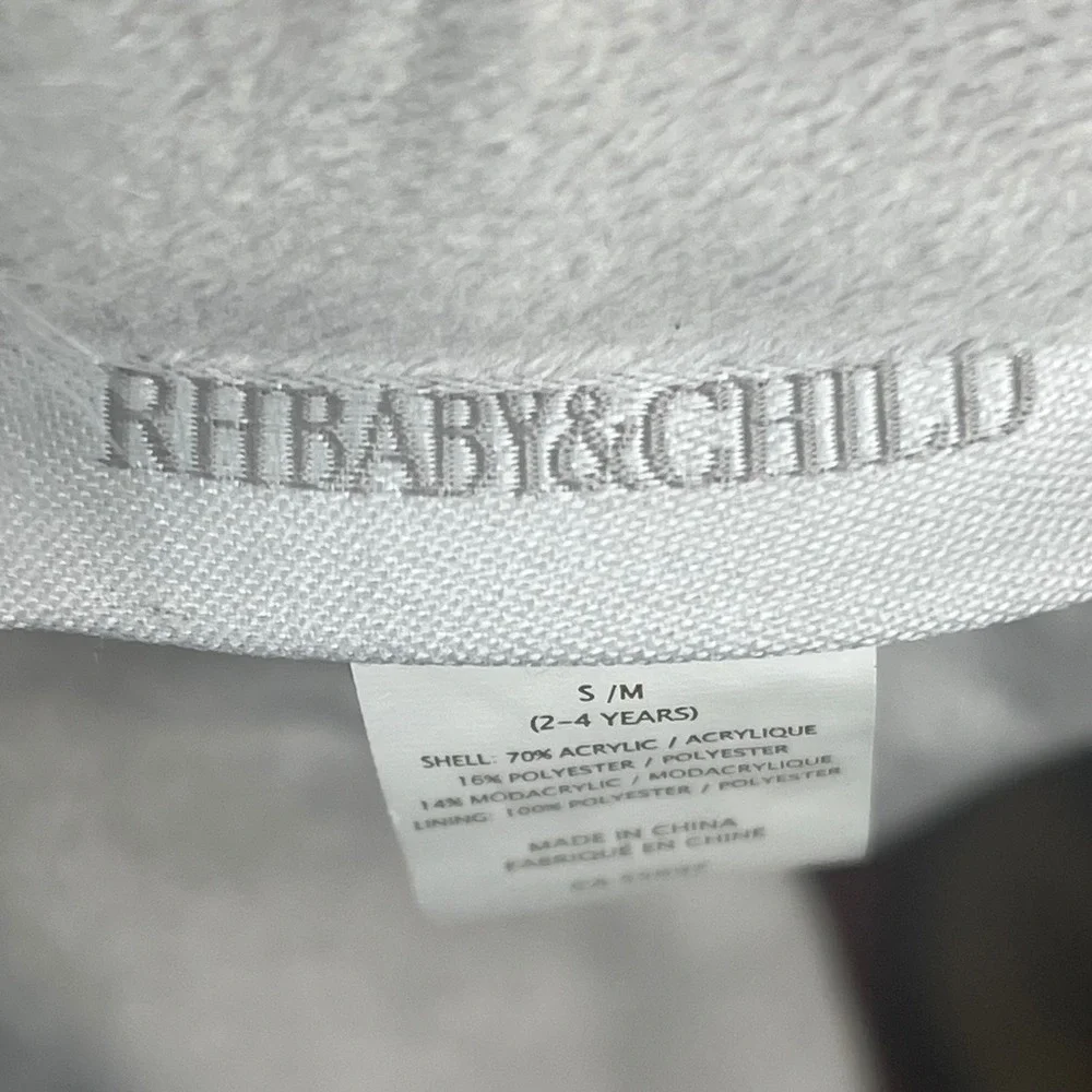 RH Baby & Child Kids Snow Leopard Faux Fur Trapper Hat with Mittens S/M 2-4Y